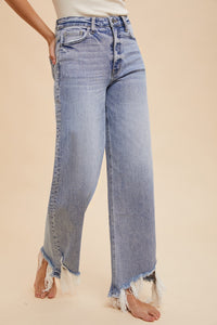 The Aftermath Distressed Hem Straight Leg Jeans