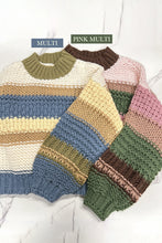 Load image into Gallery viewer, On a Holidate Color Block Stripe Sweater in Pink Multi