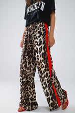 Load image into Gallery viewer, Let&#39;s Get Going Leopard Straight Pants With Red Stripes