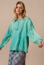 Load image into Gallery viewer, Dancing in the Flames French Terry Top in Jade