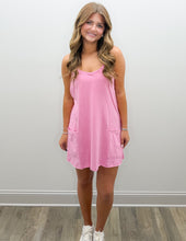 Load image into Gallery viewer, Get To Know You Romper Dress in H.Hot Pink