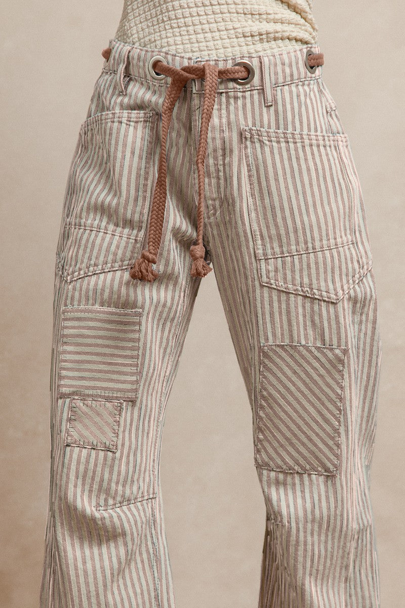 Time Spent On You Striped Twill Pants