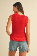 Load image into Gallery viewer, Don't Worry Knit Tank Top in Red