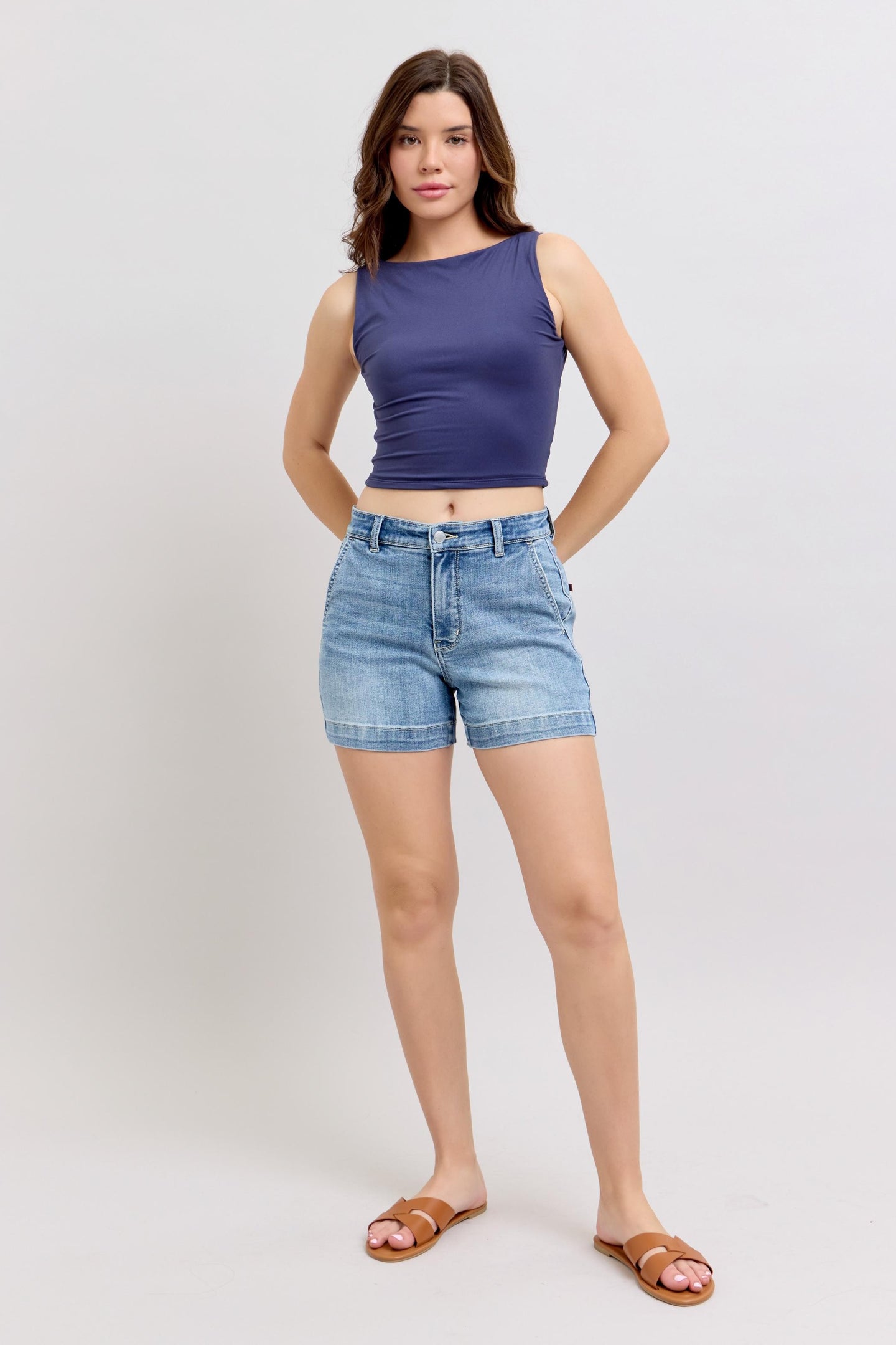 Know I Never Lie Denim Trouser Shorts