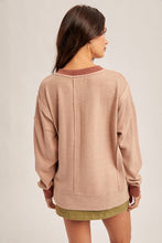 Load image into Gallery viewer, Buying Diamonds Thermal Crew Oversized Pullover in Rust