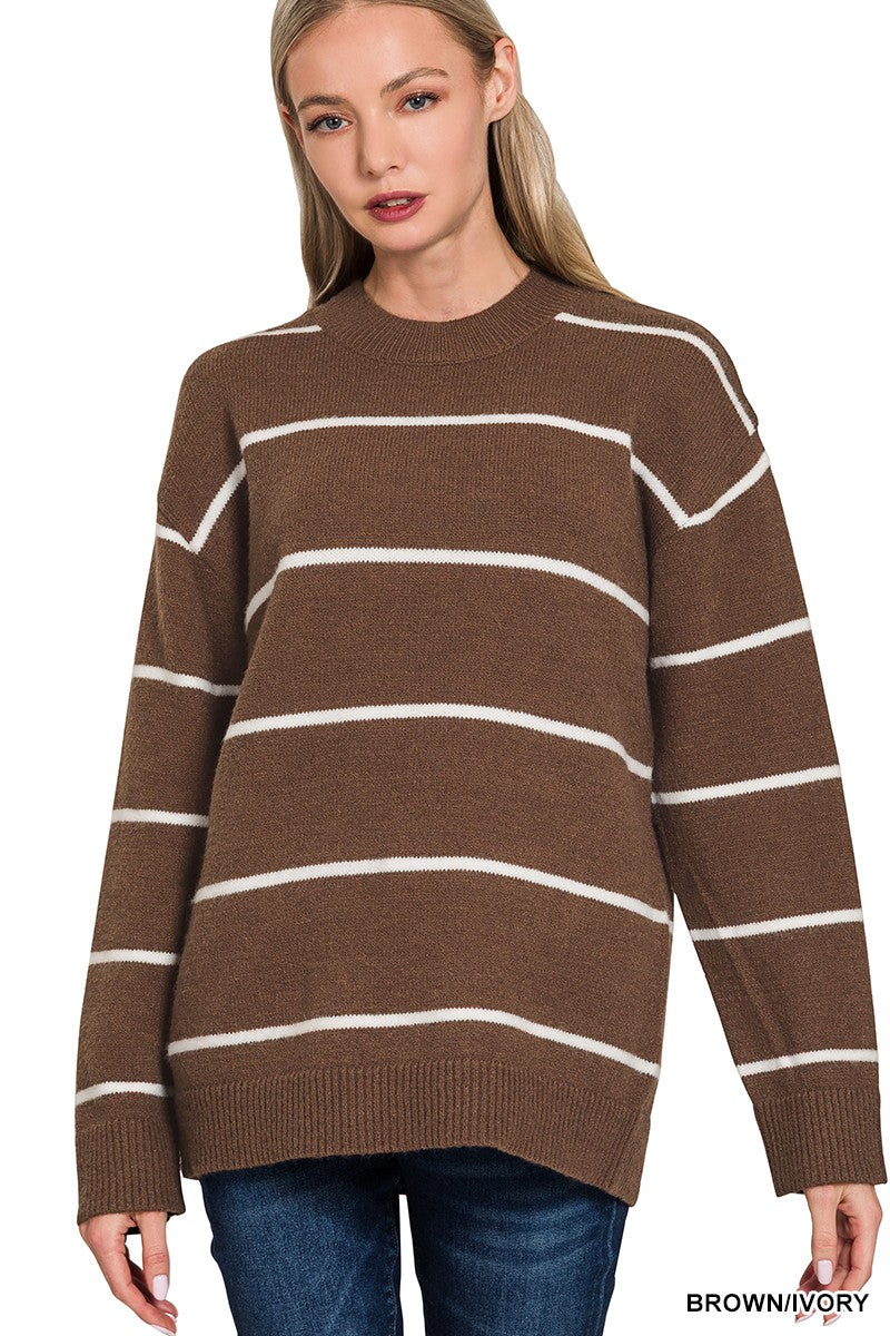 Last Thing To Do LS Top in Brown/Ivory