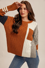 Load image into Gallery viewer, Turning Left Color Block Sweater