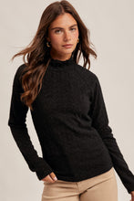 Load image into Gallery viewer, Turned Into Goodbyes Mock Neck LS Lace Top in Black