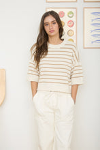 Load image into Gallery viewer, Lonely Nights Stripe Drop Shoulder Sweater Top