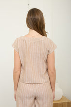 Load image into Gallery viewer, This Is Me Stripe Linen Side Tie Detail Top