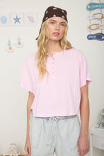 Load image into Gallery viewer, Over It Boxy Henley SS Top in Light Pink