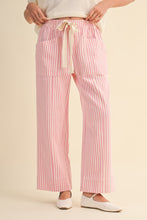 Load image into Gallery viewer, That's Mine Washed Striped Wide Leg Pants in Pink Ivory