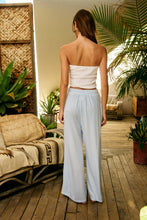 Load image into Gallery viewer, Felt Nice Striped Drawstring Wide Leg Lounge Pants-Baby Blue
