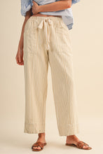 Load image into Gallery viewer, That's Mine Washed Striped Wide Leg Pants in Taupe