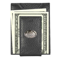Bass Magnetic Leather Slim Wallet in Pebble Black