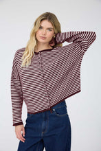 Load image into Gallery viewer, Can't Love You Stripe Drop Shoulder Knit Cardigan in Burgundy