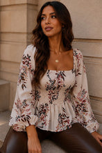 Load image into Gallery viewer, All The Attention On Me Floral Smocked Peplum Top