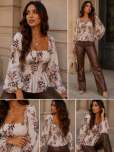 Load image into Gallery viewer, All The Attention On Me Floral Smocked Peplum Top