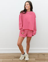 Load image into Gallery viewer, Lulu Mac Stripe LS Top in Red/Pink