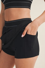 Load image into Gallery viewer, I'll Ever Be Skort With Elastic Waistband in Black