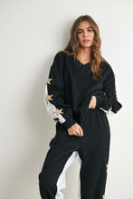 Load image into Gallery viewer, Don&#39;t Let Me Down Round Neck Sweatshirt With Star Detail in Black/Grey