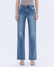 Load image into Gallery viewer, Shake It High Rise Frayed Hem Slim Wide Jeans
