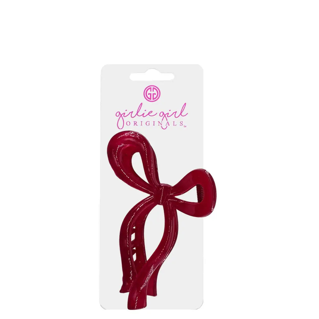 Lulu Mac Maroon Bow Hair Clip