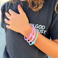 Infinity Cross Bracelets in Cotton Candy