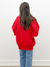 Load image into Gallery viewer, Start The Flame Side Slit Oversized Sweater in Ruby