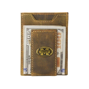 Vintage Tan Brass Mississippi State Front Pocket Wallet