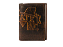 Load image into Gallery viewer, Mississippi State Bulldogs Burnished Leather Trifold Wallet