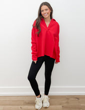 Load image into Gallery viewer, The Truth Vintage Henley Top in Cherry