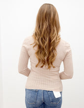 Load image into Gallery viewer, Come On LS Pointelle Knit Top in Beige