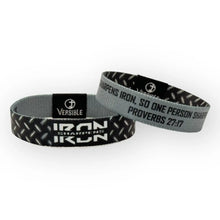 Load image into Gallery viewer, Versible Iron Sharpens Iron Bible Verse Wristband