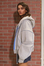 Load image into Gallery viewer, Forever Yours Contrast Seaming Hooded Zip-Up