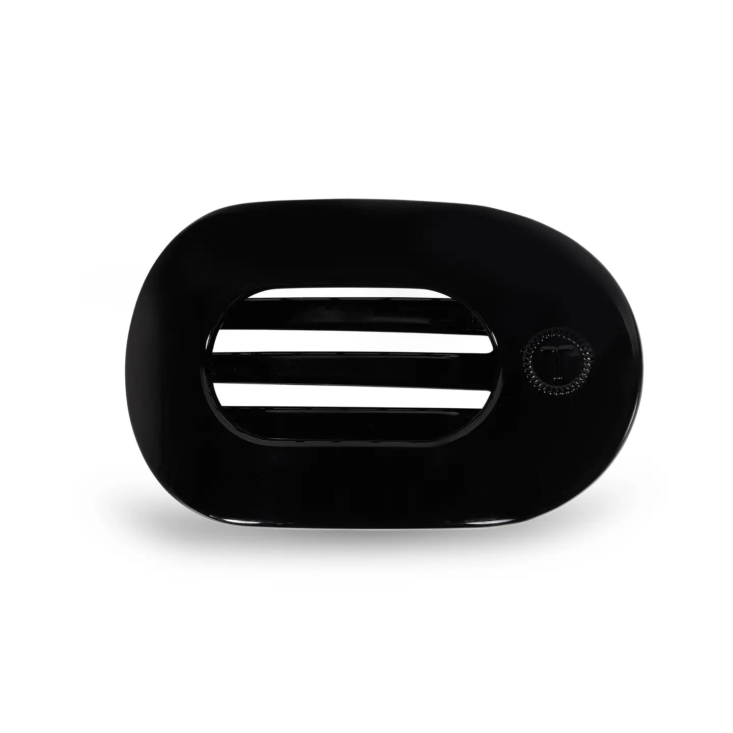 Teleties Small Flat Round Clip Jet Black