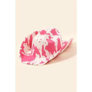 Cow Print Cowboy Hat Pink