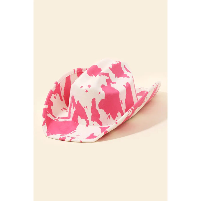 Cow Print Cowboy Hat Pink
