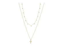 Load image into Gallery viewer, Kendra Scott Boxed Gold Amelia Cross Necklace Gift Set White Crystal