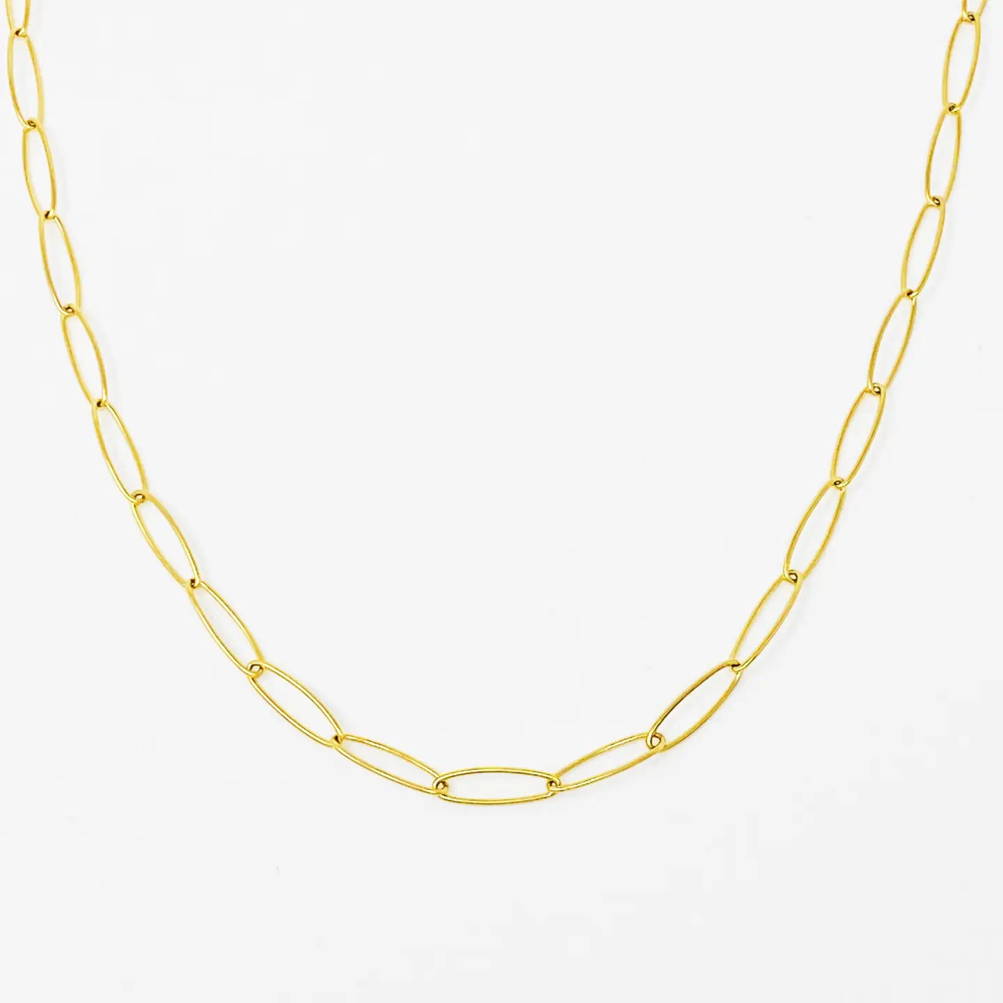 Charming Gold Paper Clip Chain Necklace