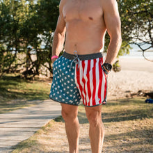 Load image into Gallery viewer, Burlebo Swim Trunks in Throwback USA