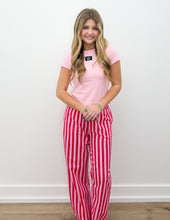 Load image into Gallery viewer, Lulu Mac PAST Stripe Pants in Red/Pink