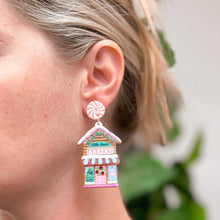 Load image into Gallery viewer, Festive Pink Holiday Bakeshop Dangle Earrings