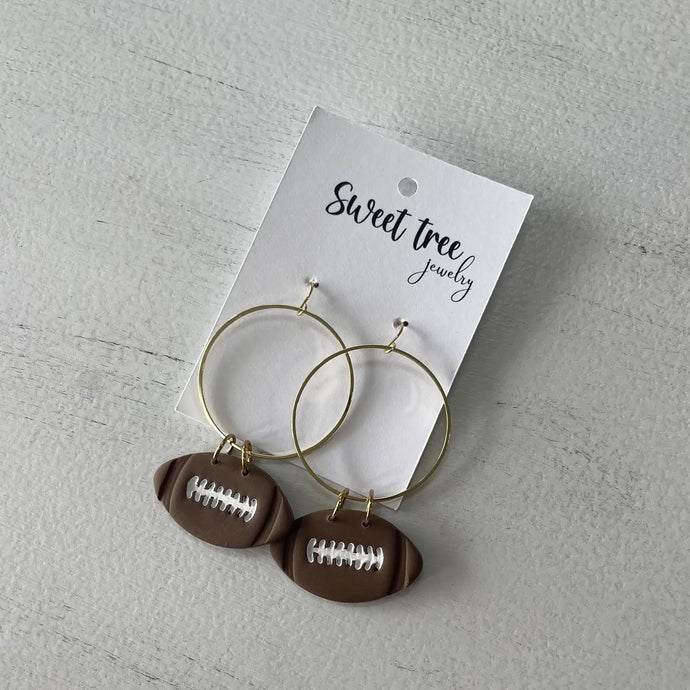 Football Clay Dangle Earrings