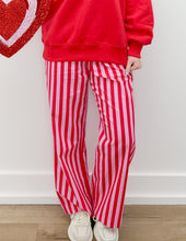 Load image into Gallery viewer, Lulu Mac PAST Stripe Pants in Red/Pink