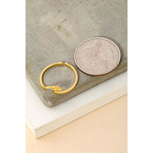 Wave Cutout Adjustable Ring Rose Gold