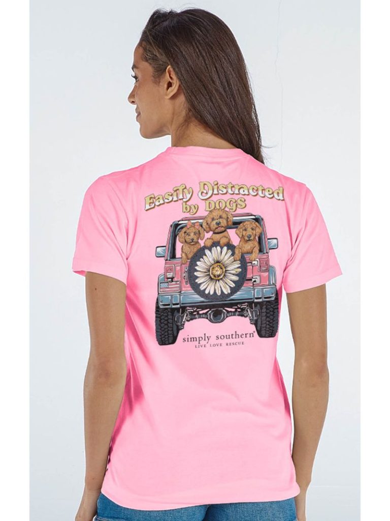 Simply Southern Easily Distracted By Dogs SS Tee