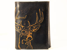 Load image into Gallery viewer, Buck Burnished Leather Trifold Wallet