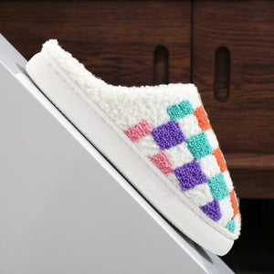 We Belong Together Colorful Plaid Slippers