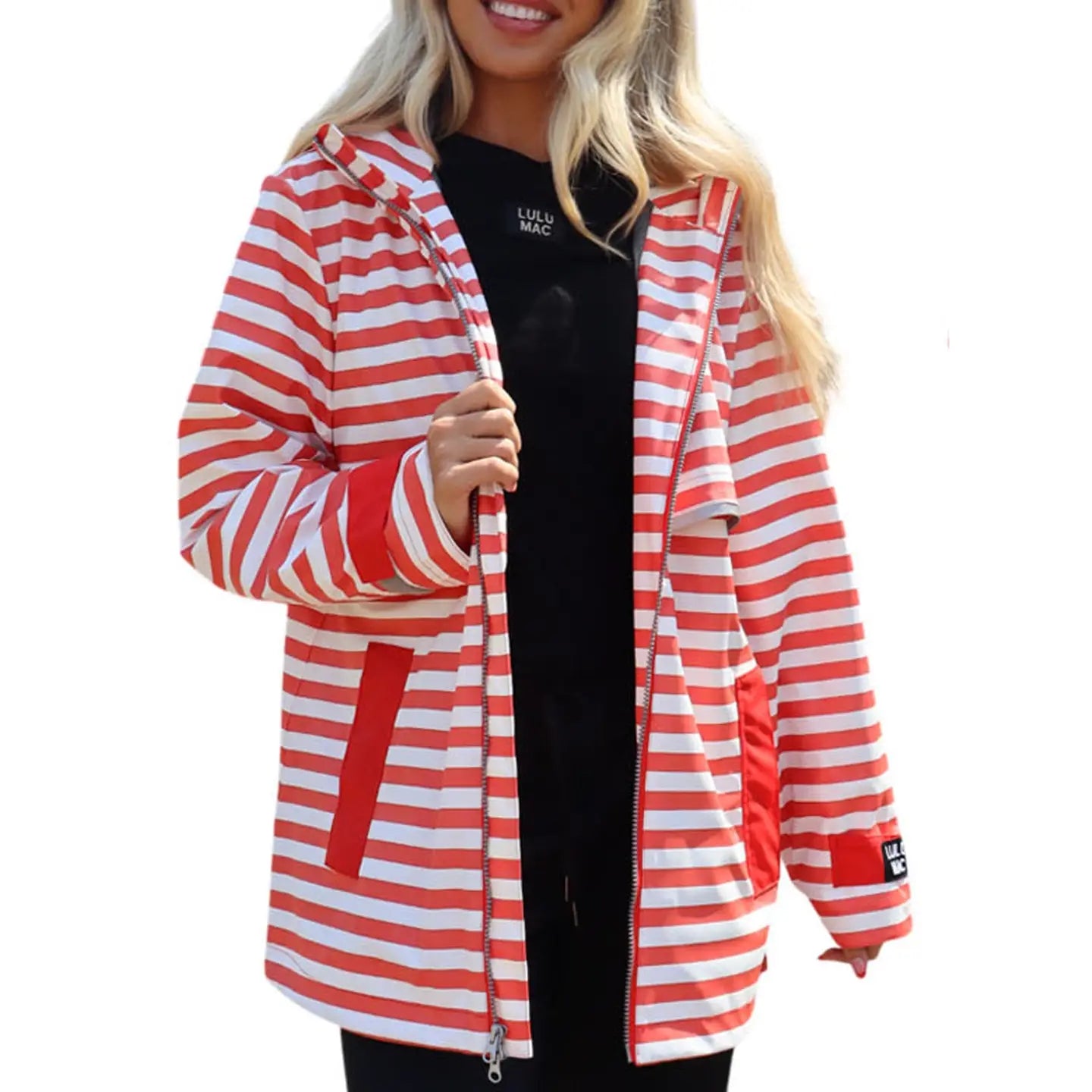 Lulu Mac Raincoat Darby in Red/White